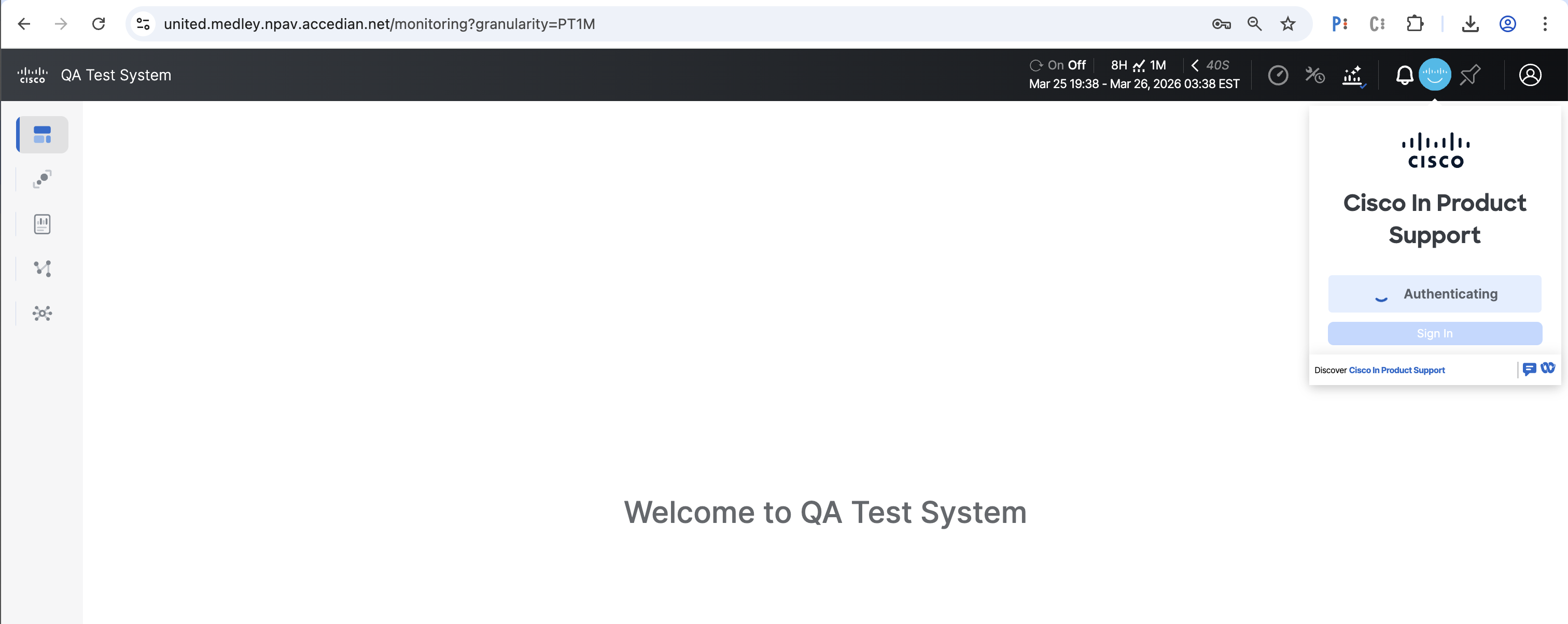 Log In to Provider Connectivity Assurance