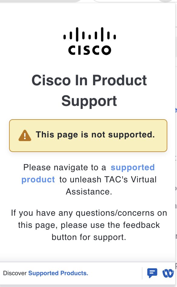 Unsupported product notification