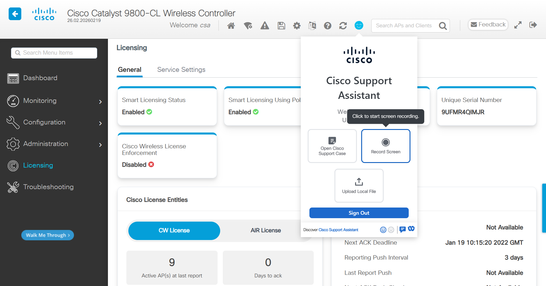 Begin Screen Recording