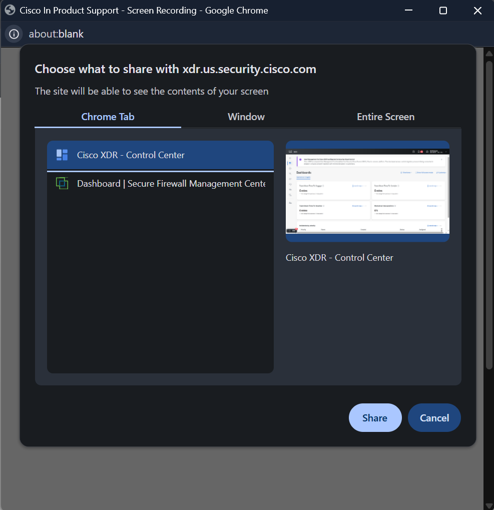 Choose Recording Area